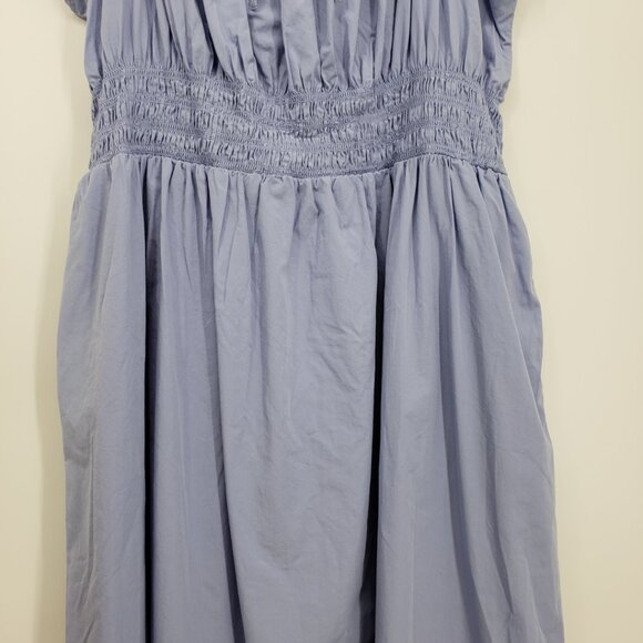 Universal Thread Smocked Waist Midi Dress 2X Short Flutter Sleeves Light Blue - Picture 3 of 11